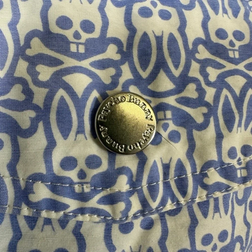 Psycho Bunny Mens 2XL Blue White Logo Print Swim Trunks Board Shorts Mesh Lined